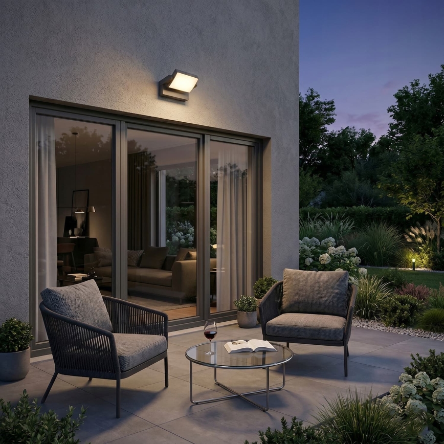 LED dimbare buitenwandlamp LED/12/18/24W/230V 3000/4000/6500K IP54 zwart