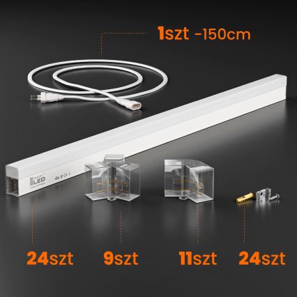 Dimbare LED-plafondlamp HEXAGON LED/192W/85-265V 5000K 160x221 cm CRI 90 IP54 wit