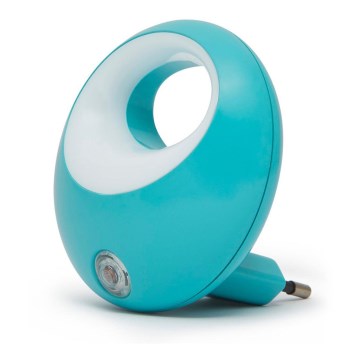 LED Stopcontact lamp oriëntatieverlichting met sensor LED/1W/230V blauw