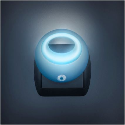 LED Stopcontact lamp oriëntatieverlichting met sensor LED/1W/230V blauw