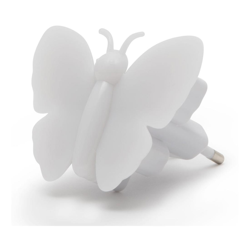 LED Stopcontact Oriëntatie Lamp LED/1W/230V vlinder