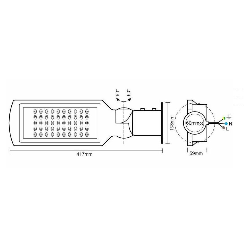 LED Straat Lamp LED/50W/170-400V IP65