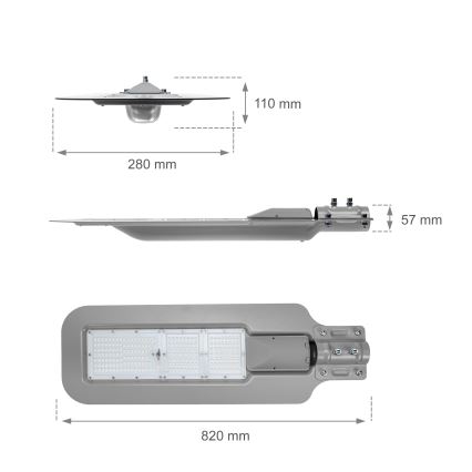 LED Straatlantaarn KLARK LED/200W/230V IP65 grijs