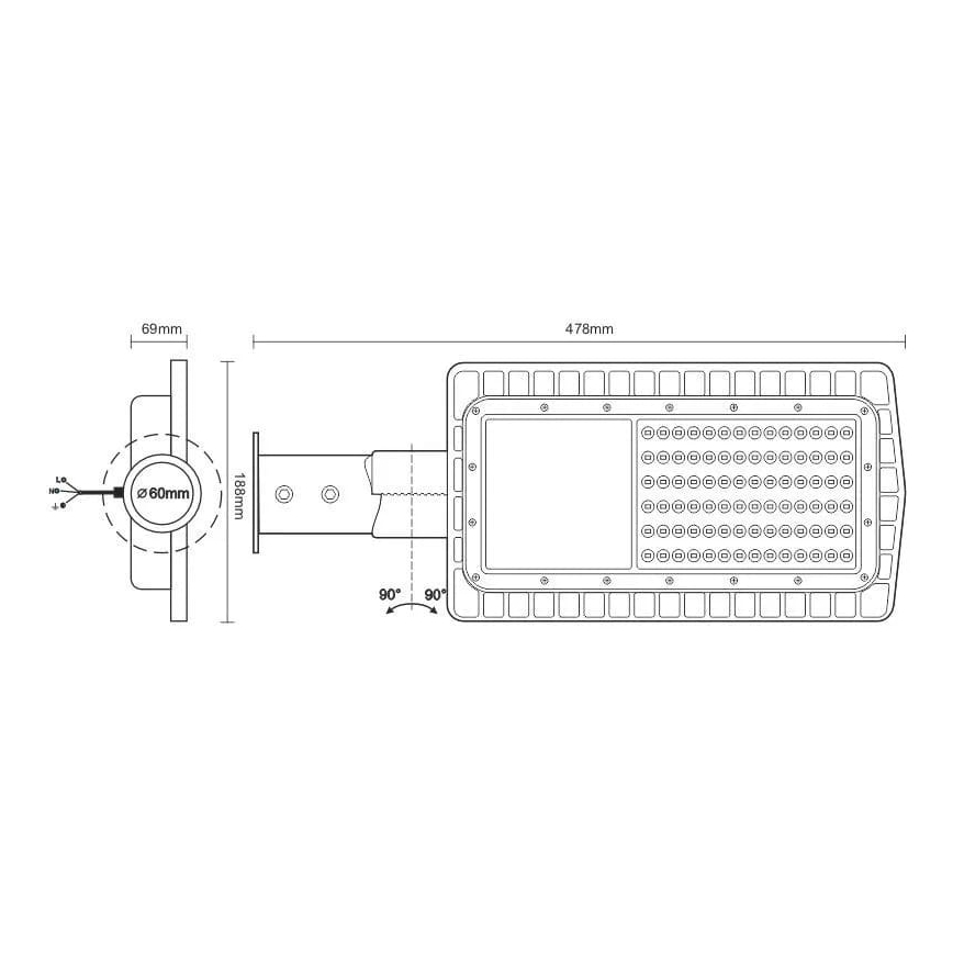 LED Straatlantaarn LED/30W/230V 2700K IP65