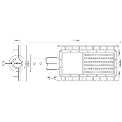 LED Straatlantaarn LED/30W/230V 5000K IP65