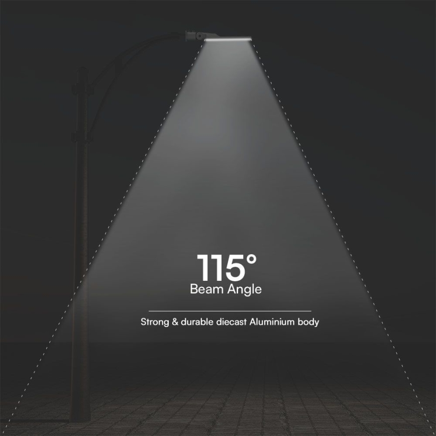 LED Straatlantaarn met schemersensor ​ SAMSUNG CHIP LED/100W/230V 4000K IP65 grijs