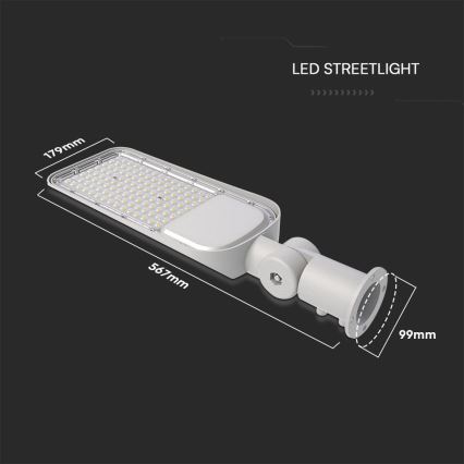 LED Straatlantaarn met schemersensor ​ SAMSUNG CHIP LED/100W/230V 4000K IP65 grijs
