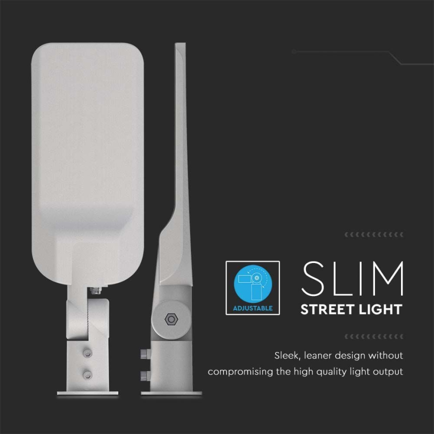 LED Straatlantaarn SAMSUNG CHIP LED/30W/230V 6500K IP65 grijs