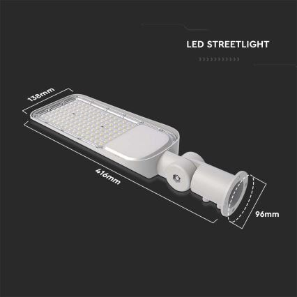 LED Straatlantaarn SAMSUNG CHIP LED/30W/230V 6500K IP65 grijs
