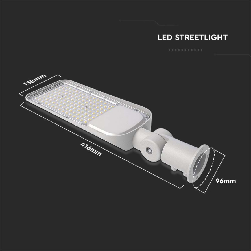 LED Straatlantaarn SAMSUNG CHIP LED/30W/230V 6500K IP65 grijs