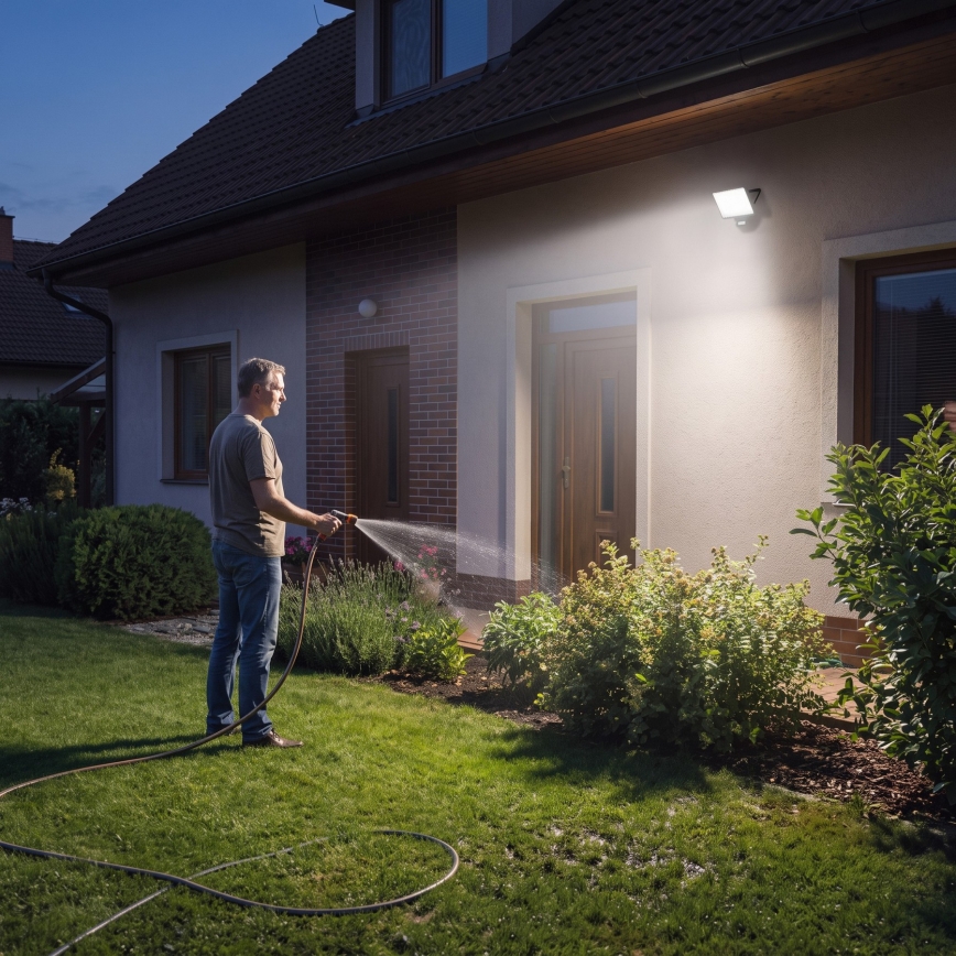 LED-schijnwerper met bewegings- en schemersensor TAMBO EVO LED/30W/230V 4000K IP44 zwart