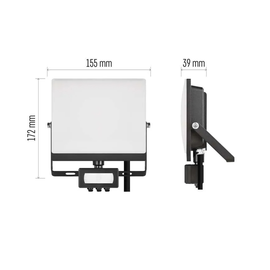 LED-schijnwerper met bewegings- en schemersensor TAMBO EVO LED/30W/230V 4000K IP44 zwart
