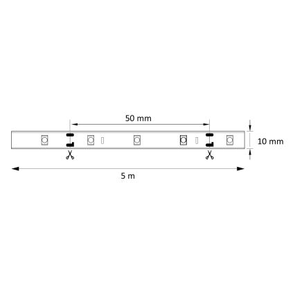 LED Strip 5m 28W/12V IP20 6500K