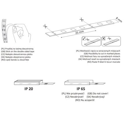 LED Strip 5m LED/36W/12V 4000K