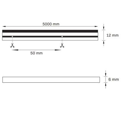 LED Strip NEON 5m LED/40W/24V oranje IP65