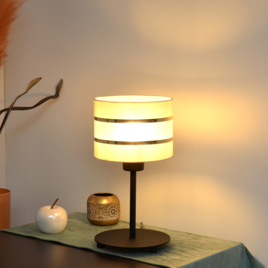 LED Tafellamp HELEN 1xE27/15W/230V crème/zwart/gouden