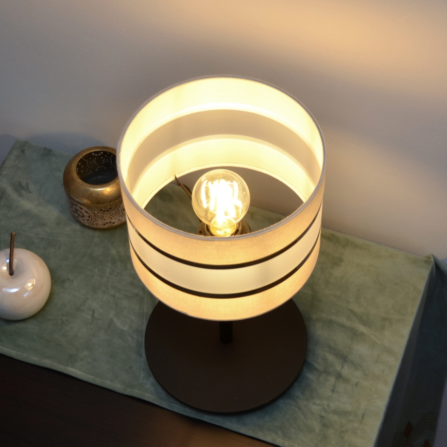 LED Tafellamp HELEN 1xE27/15W/230V crème/zwart/gouden