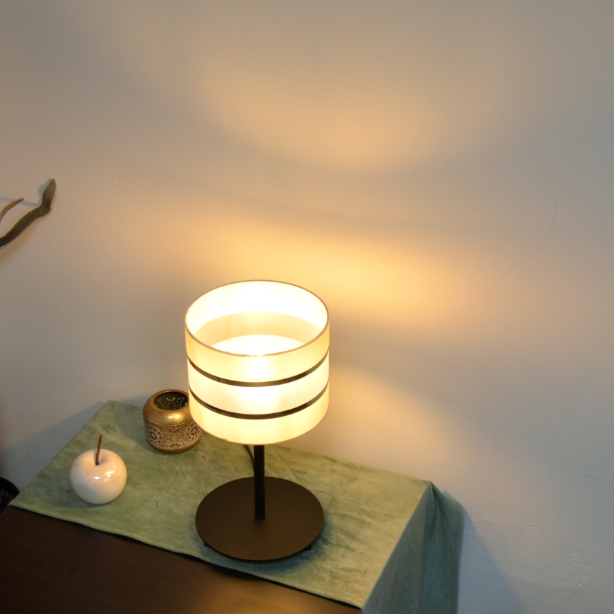 LED Tafellamp HELEN 1xE27/15W/230V crème/zwart/gouden