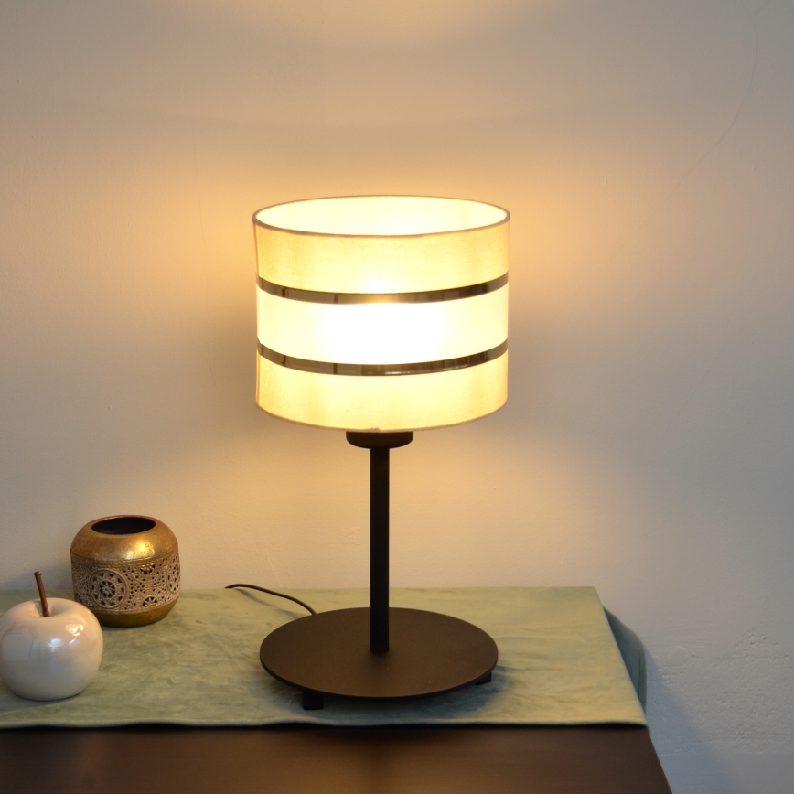 LED Tafellamp HELEN 1xE27/15W/230V crème/zwart/gouden