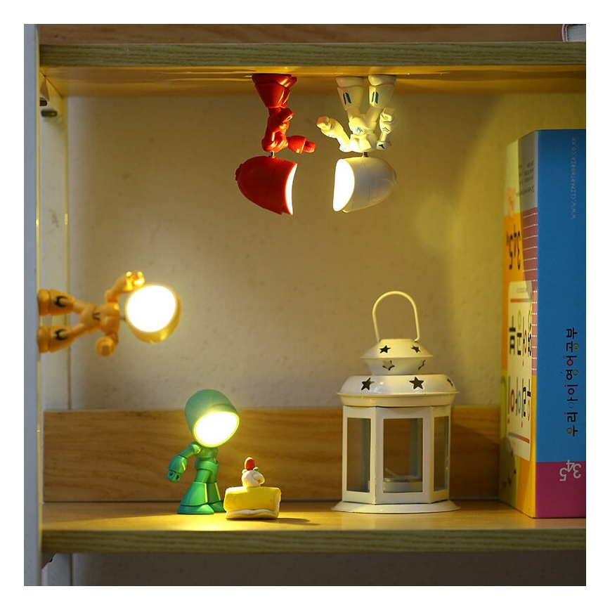 LED tafellamp LED/0,06W/3xLR41 robot geel