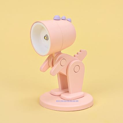 LED tafellamp LED/0,06W/3xLR41 roze dinosaurus