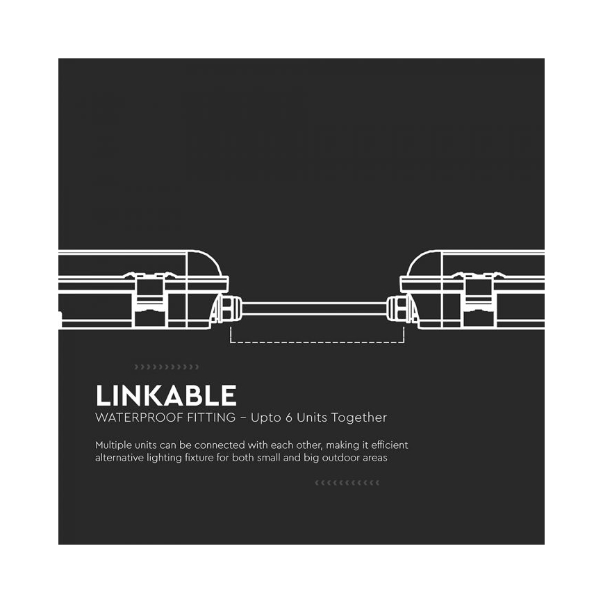 LED-technisch TL-armatuur met noodmodule LED/48W/230V 6500K IP65 2200 mAh 150 cm