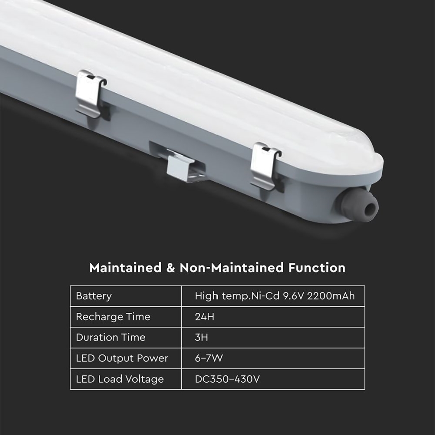 Technisch LED-TL-armatuur met noodmodule LED/36W/230V 6500K IP65 2200 mAh 120 cm