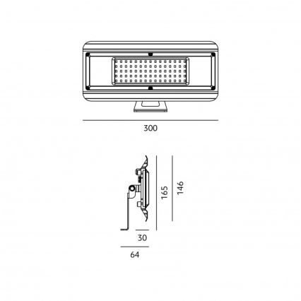 LED Technische armatuur 4-in-1 MULTILUXO LED/100W/230V 4000K IP65 30 cm