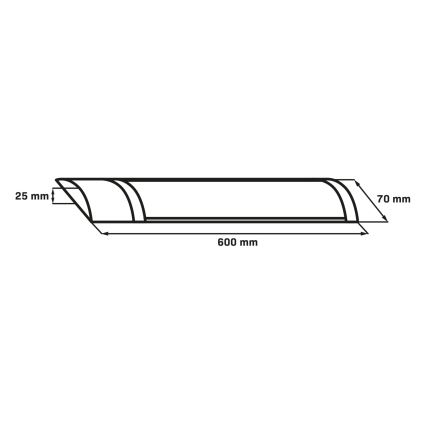 LED TL-armatuur LED/18W/230V 4000K 60 cm zwart