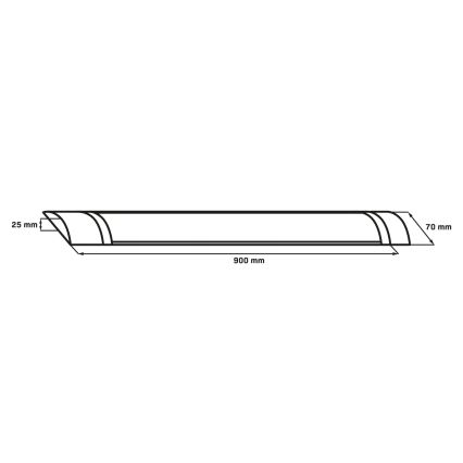 LED TL-armatuur LED/30W/230V 4000K 90 cm zwart