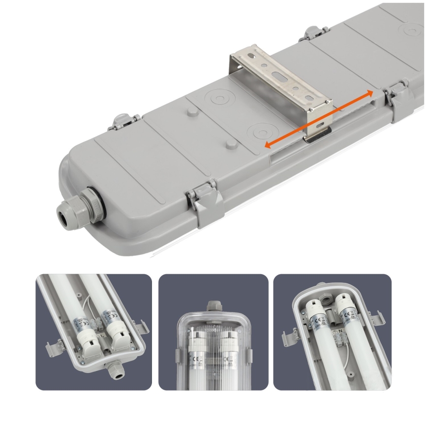 LED Technische TL-armatuur T8 2xG13/18W/230V 6500K IP65
