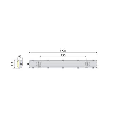 LED TL-armatuur voor professionele toepassingen 2xG13/18W/230V IP65