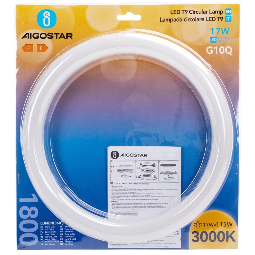 LED TL-buis G10q/17W/230V 3000K - Aigostar