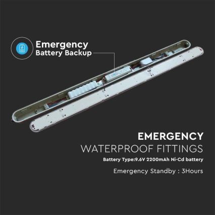LED TL-buis werkverlichting met noodmodule EMERGENCY LED/48W/230V 6500K 150cm IP65