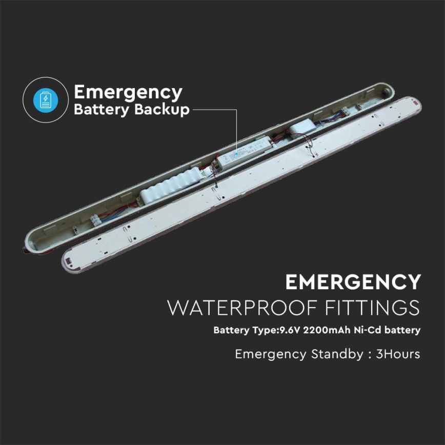LED TL-buis werkverlichting met noodmodule EMERGENCY LED/48W/230V 6500K 150cm IP65