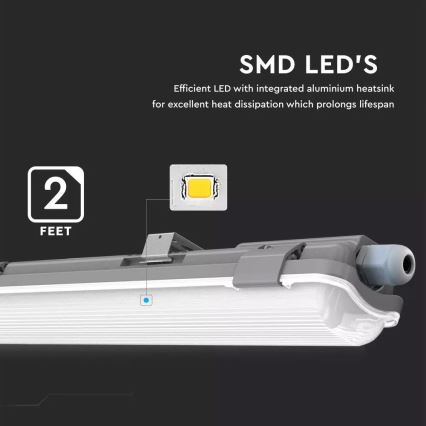 LED TL-buis werkverlichting T8 1xG13/18W/230V 4000K 120cm IP65