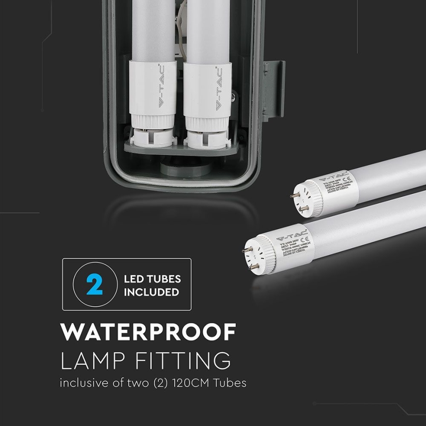 LED TL-buis werkverlichting T8 2xG13/22W/230V IP65 4000K 156 cm