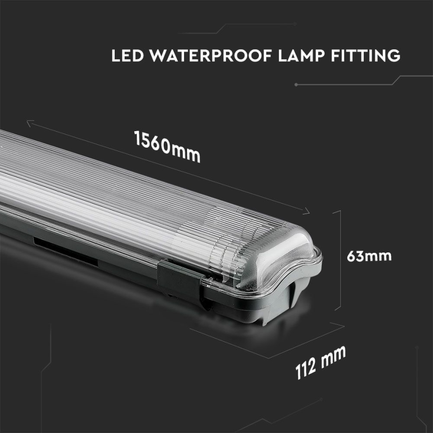 LED TL-buis werkverlichting T8 2xG13/22W/230V IP65 4000K 156 cm