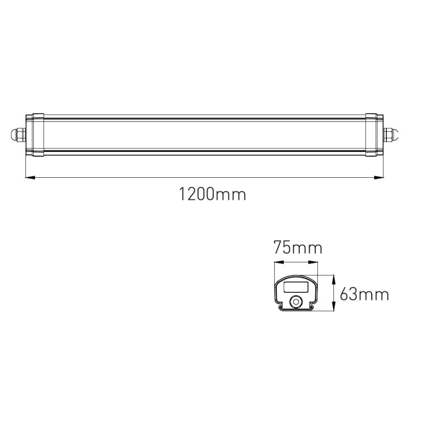 LED Dimbaar heavy-duty fluorescerend lamp VOLITER LED/20/28/36W/230V 3000/4000/6000K 120 cm IP65 wit