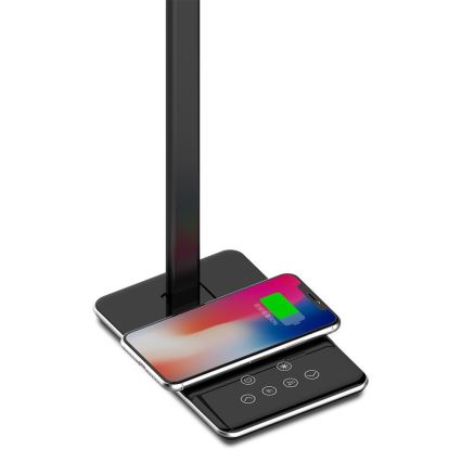 LED Dimbare Touch Tafellamp met Draadloos Opladen LED/4W/5V 3000-6500K USB Zwart