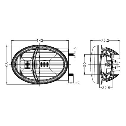 LED Tractor koplamp LED/102W/10-30V IP69 5700K rechthoekig