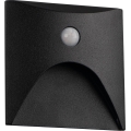 LED-traparmatuur met bewegings- en schemersensor EXIN LED/2,5W/230V 4000K IP65 zwart, vierkant
