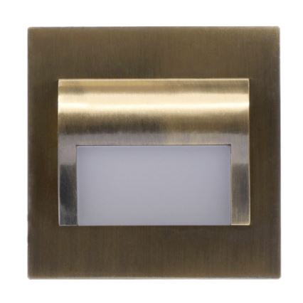 LED Trappenhuis Lamp DECORUS LED/1,2W/12V 4000K messing