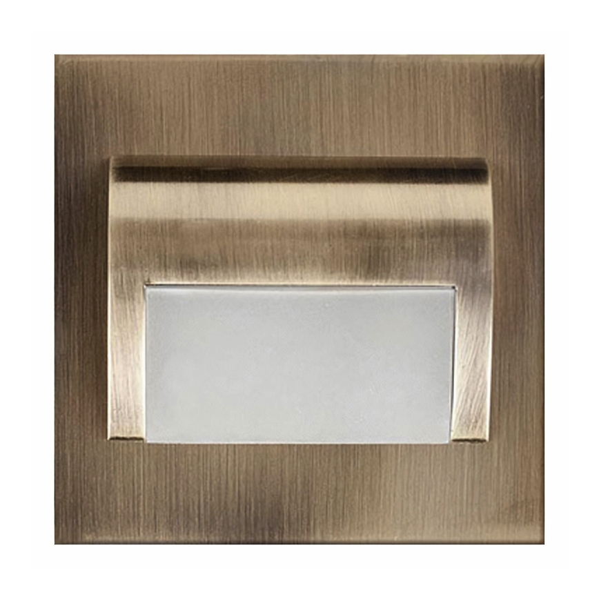 LED Trappenhuis Lamp DECORUS LED/1,2W/12V 4000K messing