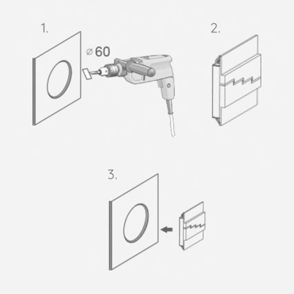 LED Trappenhuis Lamp DECORUS LED/1,2W/12V 4000K messing
