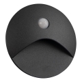 LED trapverlichting met bewegings- en schemersensor EXIN LED/2,5W/230V 3000K IP65 antraciet rond