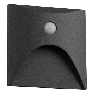 LED trapverlichting met bewegings- en schemersensor EXIN LED/2,5W/230V 3000K IP65 antraciet vierkant