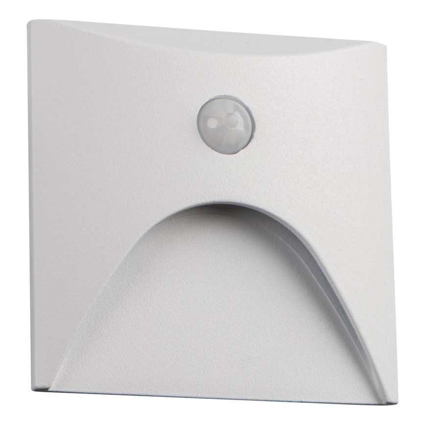 LED-trapverlichting met bewegings- en schemersensor EXIN LED/2,5W/230V 3000K IP65 wit vierkant