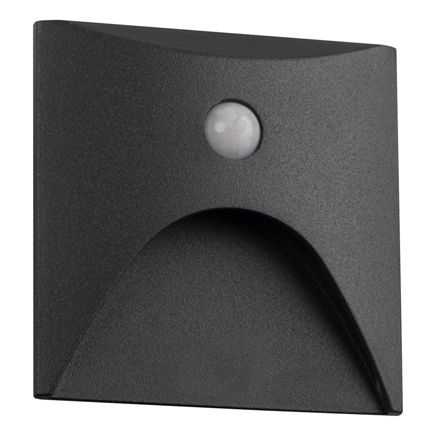 LED-trapverlichting met bewegings- en schemersensor EXIN LED/2,5W/230V 4000K IP65 antraciet, vierkant