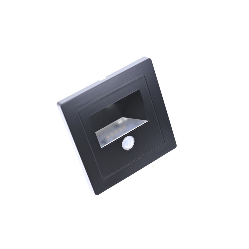 LED trapverlichting met bewegings- en schemersensor LED/3W/230V 3000K zwart